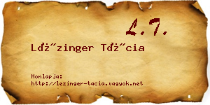 Lézinger Tácia névjegykártya